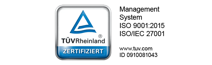 TÜV Rheinland ISO certified